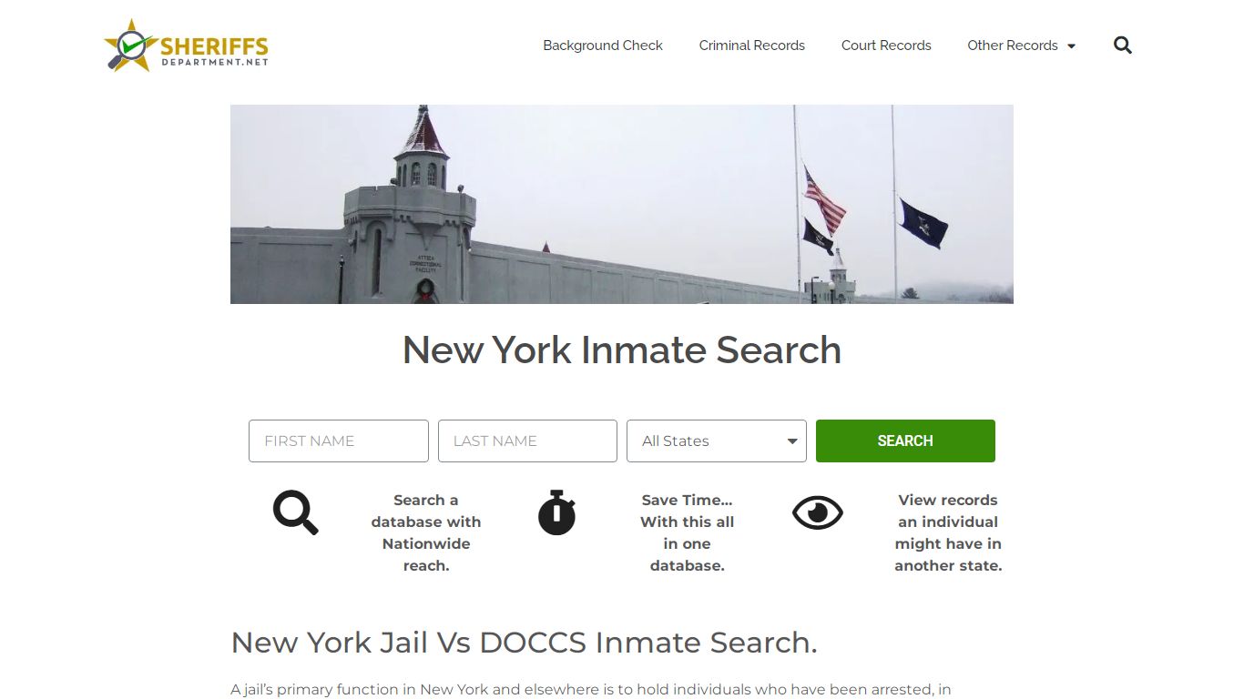 New York Inmate Search: Lookup DOCCS Prison and County Jail Records.